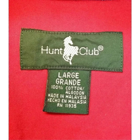 Vintage Hunt Club Mens Blue Red Colorblock Short Sleeve‎ Button-Down Shirt Large - Picture 6 of 9